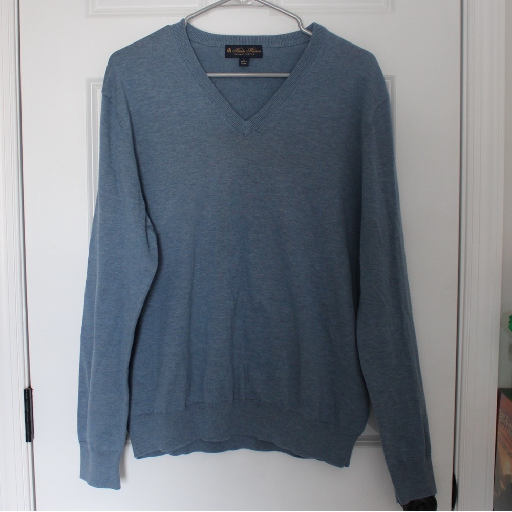 BROOKS BROTHERS Men's Supima Cotton V-neck Sweater - Picture 1 of 3